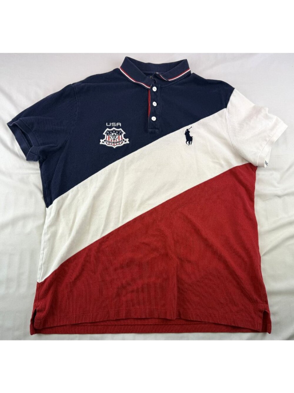 Polo Ralph Lauren USA Polo Shirt Mens XL Red White Blue